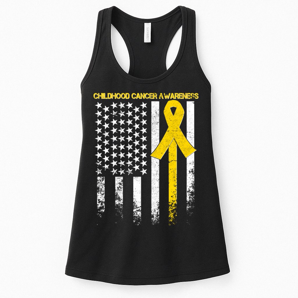 Childhood Cancer Awareness Flag Womens Tank Top