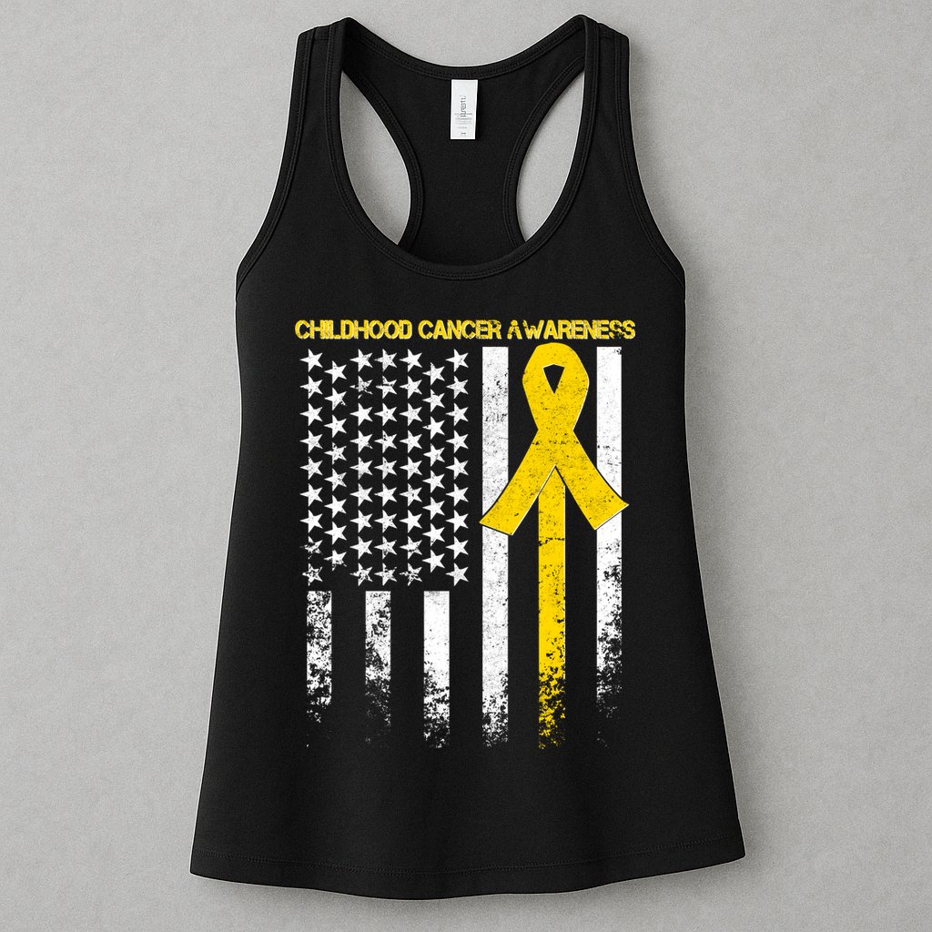 Childhood Cancer Awareness Flag Womens Tank Top