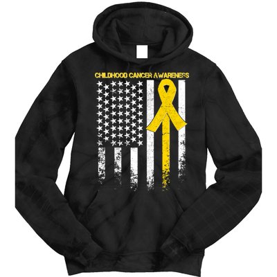 Childhood Cancer Awareness Flag Tie Dye Hoodie