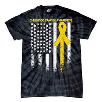 Childhood Cancer Awareness Flag Tie-Dye T-Shirt