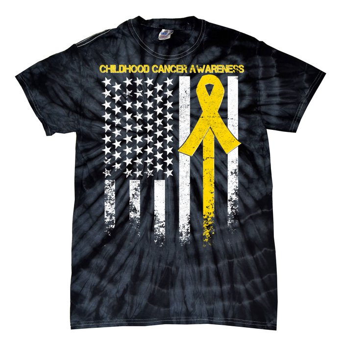 Childhood Cancer Awareness Flag Tie-Dye T-Shirt