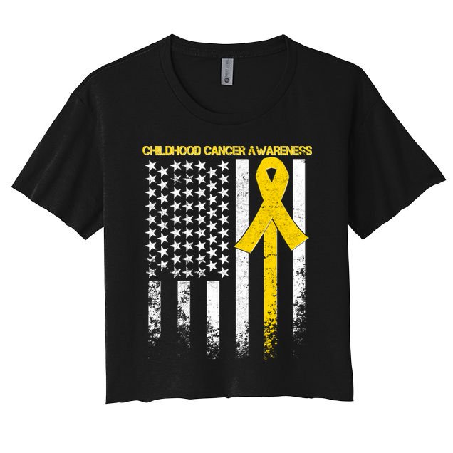 Childhood Cancer Awareness Flag Women's Crop Top Tee