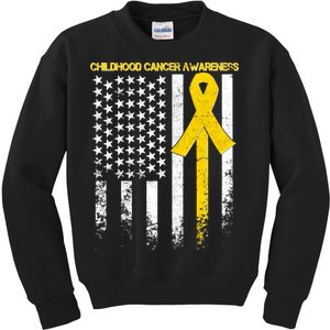 Childhood Cancer Awareness Flag Kids Sweatshirt