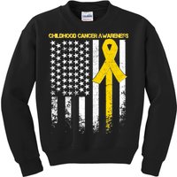 Childhood Cancer Awareness Flag Kids Sweatshirt