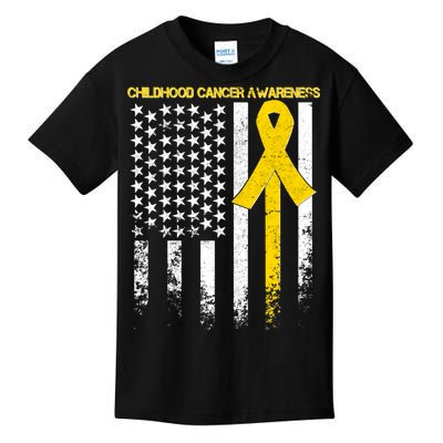 Childhood Cancer Awareness Flag Kids T-Shirt