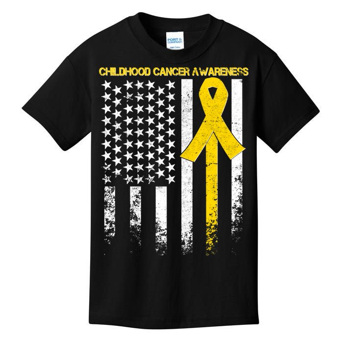 Childhood Cancer Awareness Flag Kids T-Shirt