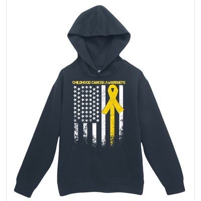 Childhood Cancer Awareness Flag Urban Pullover Hoodie