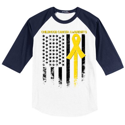 Childhood Cancer Awareness Flag Baseball Sleeve Shirt