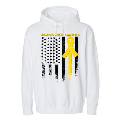 Childhood Cancer Awareness Flag Garment-Dyed Fleece Hoodie