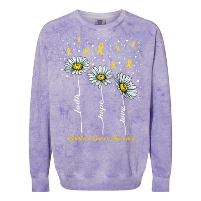 Childhood Cancer Awareness Flower Ribbons Colorblast Crewneck Sweatshirt