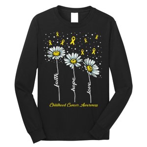 Childhood Cancer Awareness Flower Ribbons Long Sleeve Shirt