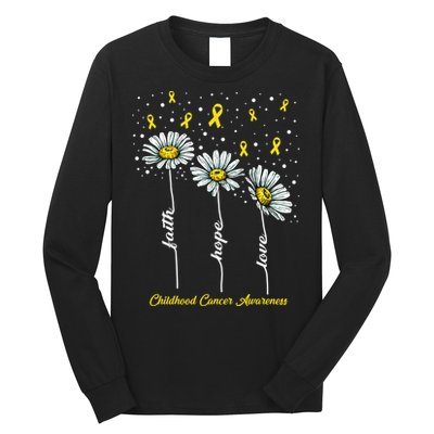 Childhood Cancer Awareness Flower Ribbons Long Sleeve Shirt