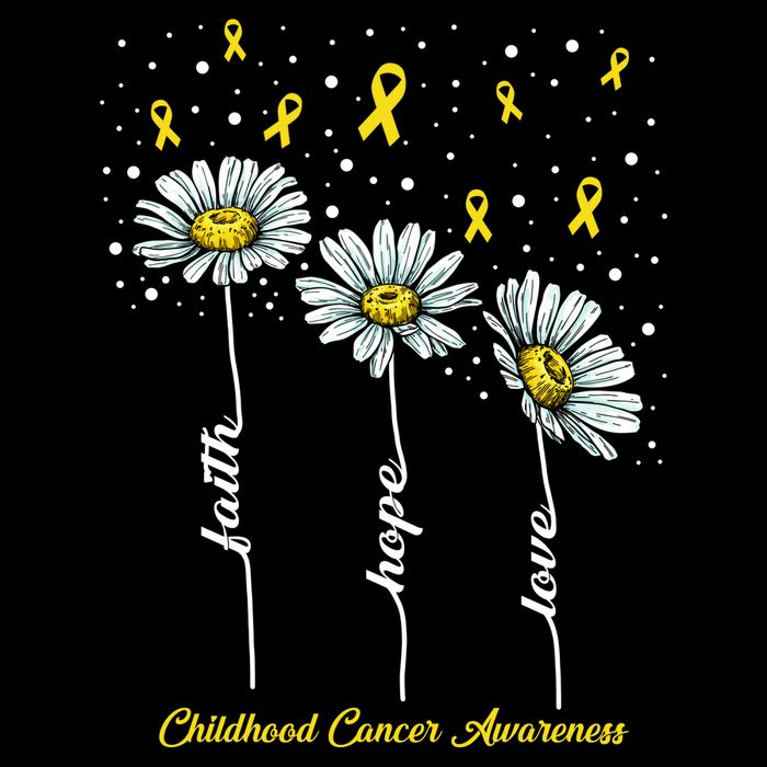 Childhood Cancer Awareness Flower Ribbons Long Sleeve Shirt