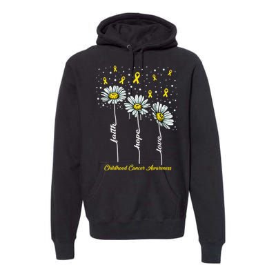 Childhood Cancer Awareness Flower Ribbons Premium Hoodie