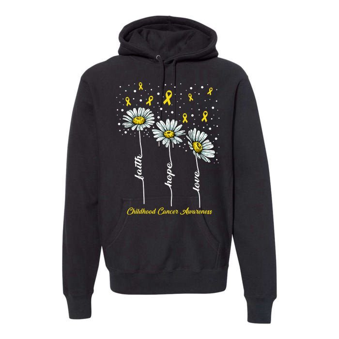 Childhood Cancer Awareness Flower Ribbons Premium Hoodie