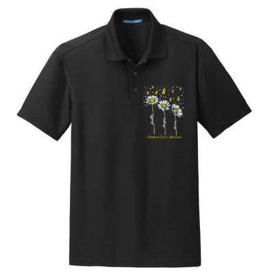 Childhood Cancer Awareness Flower Ribbons Dry Zone Grid Polo