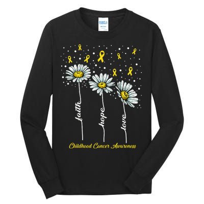 Childhood Cancer Awareness Flower Ribbons Tall Long Sleeve T-Shirt