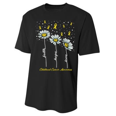 Childhood Cancer Awareness Flower Ribbons Performance Sprint T-Shirt