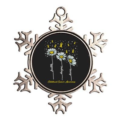 Childhood Cancer Awareness Flower Ribbons Metallic Star Ornament