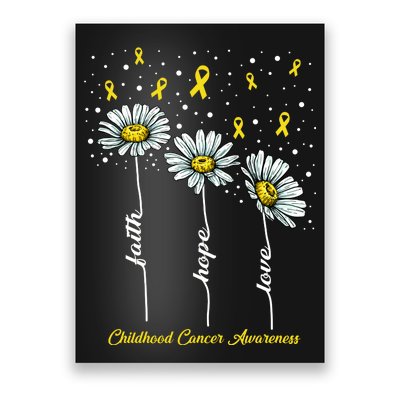 Childhood Cancer Awareness Flower Ribbons Poster