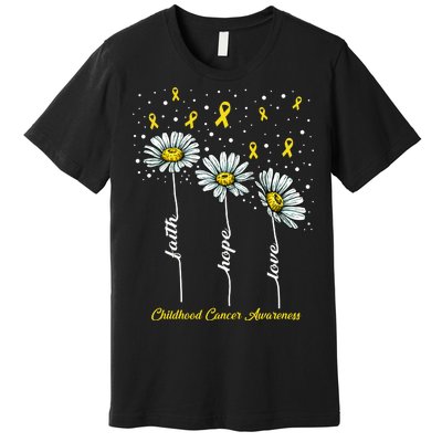 Childhood Cancer Awareness Flower Ribbons Premium T-Shirt