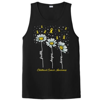 Childhood Cancer Awareness Flower Ribbons PosiCharge Competitor Tank