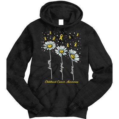 Childhood Cancer Awareness Flower Ribbons Tie Dye Hoodie