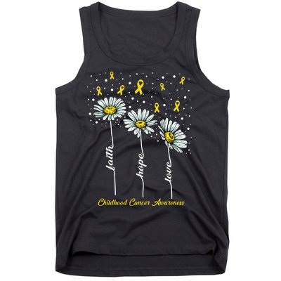 Childhood Cancer Awareness Flower Ribbons Tank Top