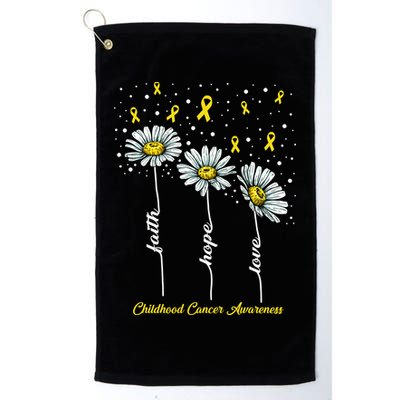 Childhood Cancer Awareness Flower Ribbons Golf Towel