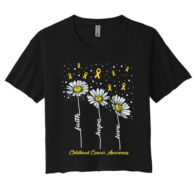 Childhood Cancer Awareness Flower Ribbons Crop Top