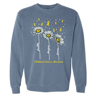 Childhood Cancer Awareness Flower Ribbons Garment-Dyed Sweatshirt