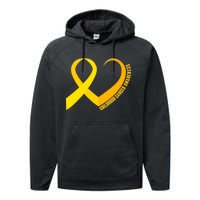 Childhood Cancer Awareness Yellow Ribbon Heart Performance Fleece Hoodie