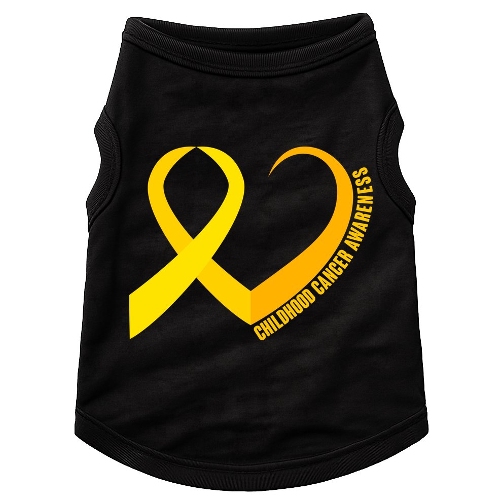 Childhood Cancer Awareness Yellow Ribbon Heart Doggie Tank