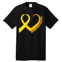 Childhood Cancer Awareness Yellow Ribbon Heart Tall T-Shirt