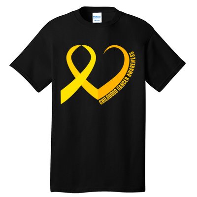 Childhood Cancer Awareness Yellow Ribbon Heart Tall T-Shirt