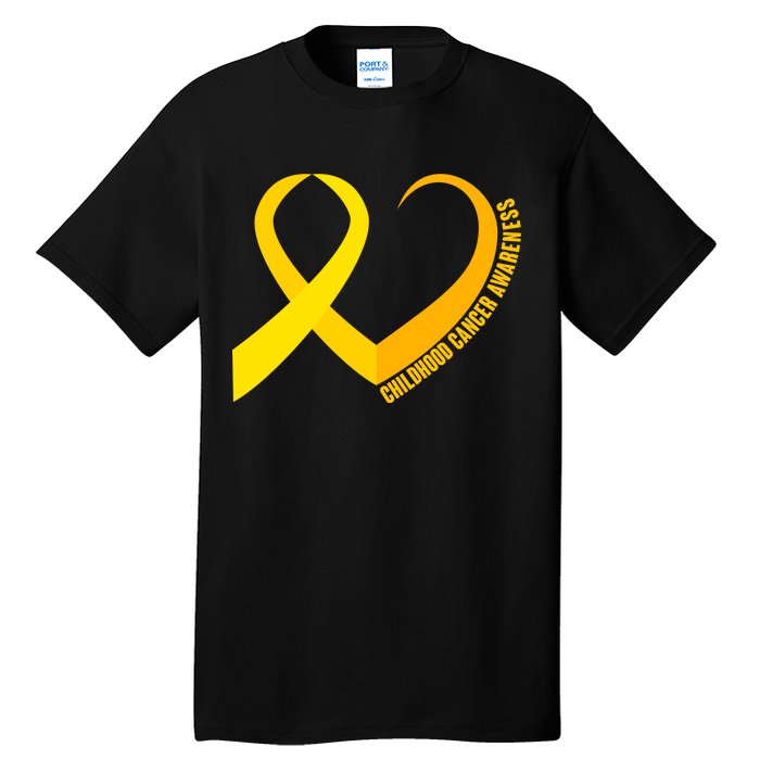 Childhood Cancer Awareness Yellow Ribbon Heart Tall T-Shirt