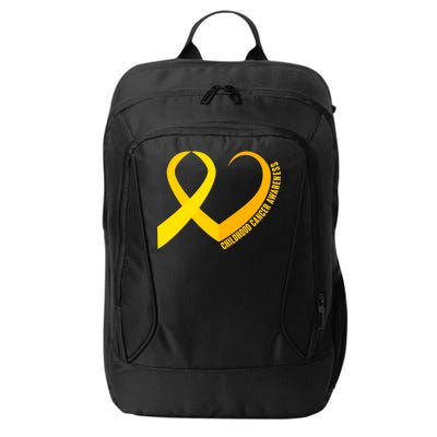 Childhood Cancer Awareness Yellow Ribbon Heart City Backpack