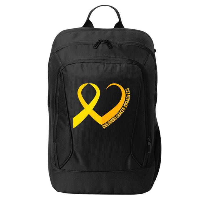 Childhood Cancer Awareness Yellow Ribbon Heart City Backpack