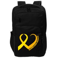 Childhood Cancer Awareness Yellow Ribbon Heart Impact Tech Backpack