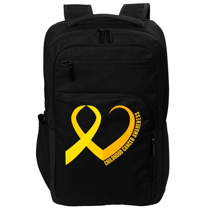 Childhood Cancer Awareness Yellow Ribbon Heart Impact Tech Backpack