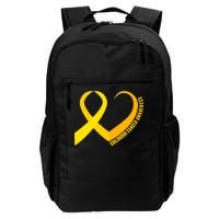 Childhood Cancer Awareness Yellow Ribbon Heart Daily Commute Backpack