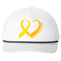 Childhood Cancer Awareness Yellow Ribbon Heart Snapback Five-Panel Rope Hat