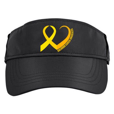 Childhood Cancer Awareness Yellow Ribbon Heart Adult Drive Performance Visor