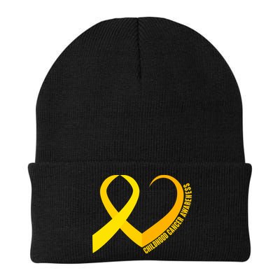 Childhood Cancer Awareness Yellow Ribbon Heart Beanie