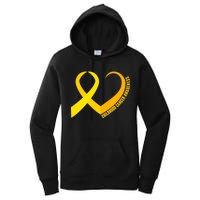 Childhood Cancer Awareness Yellow Ribbon Heart Women's Pullover Hoodie