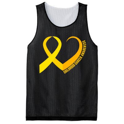 Childhood Cancer Awareness Yellow Ribbon Heart Mesh Reversible Basketball Jersey Tank