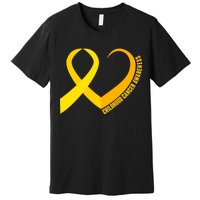 Childhood Cancer Awareness Yellow Ribbon Heart Premium T-Shirt