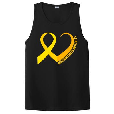 Childhood Cancer Awareness Yellow Ribbon Heart PosiCharge Competitor Tank