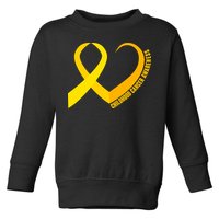 Childhood Cancer Awareness Yellow Ribbon Heart Toddler Sweatshirt