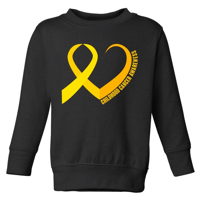 Childhood Cancer Awareness Yellow Ribbon Heart Toddler Sweatshirt